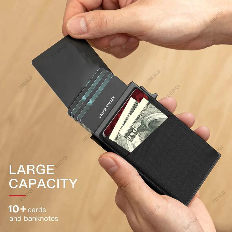 Anti Theft Card Protectors Card Holder Minimalist Smart Wallet RFID Protection Aluminum Metal Box Cardholder Case