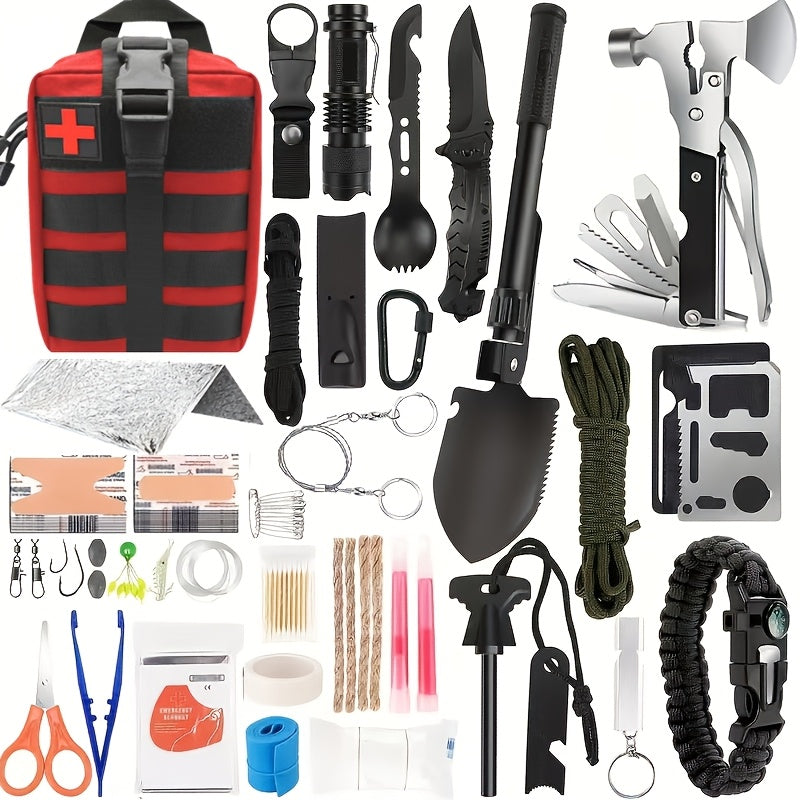 142 Piece Professional Survival Kit With Molle Bag Outdoor Multifunctional Tools For Camping Adventures