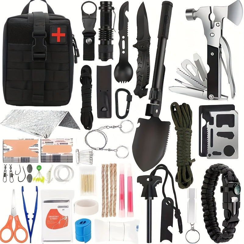 142 Piece Professional Survival Kit With Molle Bag Outdoor Multifunctional Tools For Camping Adventures