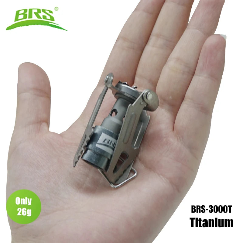 BRS Outdoor Gas Stove Mini Camping Gas Burner 25g Ultralight Titanium Picnic Hiking Cooking Stove BRS-3000T