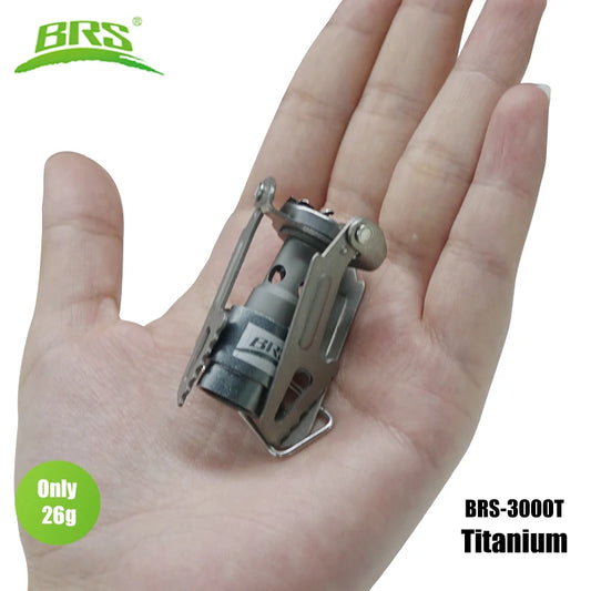 BRS Outdoor Gas Stove Mini Camping Gas Burner 25g Ultralight Titanium Picnic Hiking Cooking Stove BRS-3000T