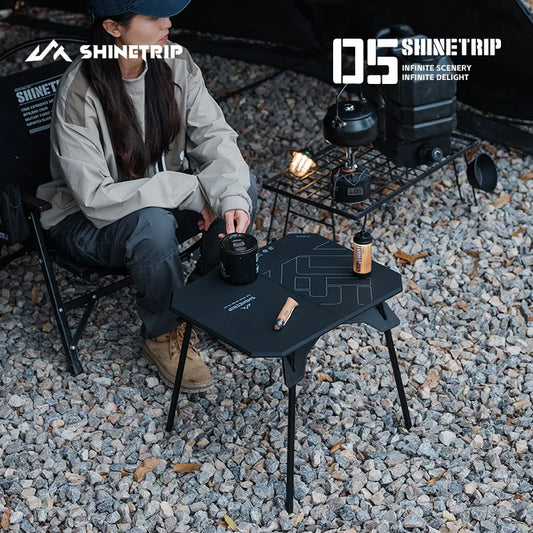 ShineTrip 05 Series Ultralight Dual Purpose Outdoor Camping Portable Folding Table with ABS Desktop and Aluminum Stand