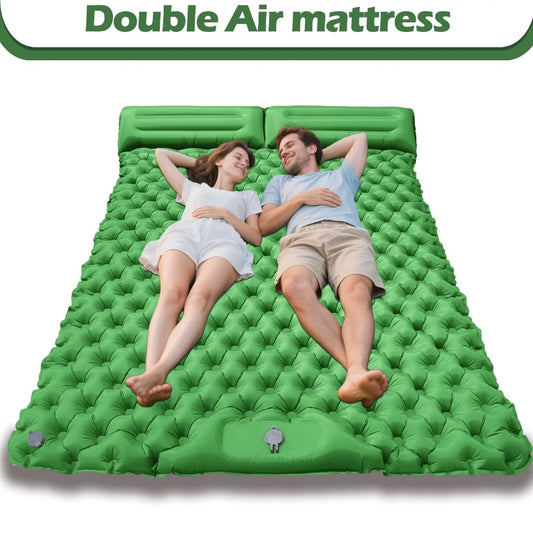 Portable Double Sleeping Pad TPU Ultra Lightweight Camping Air Mattress Extra Wide Inflatable Tent Sleeping Mat