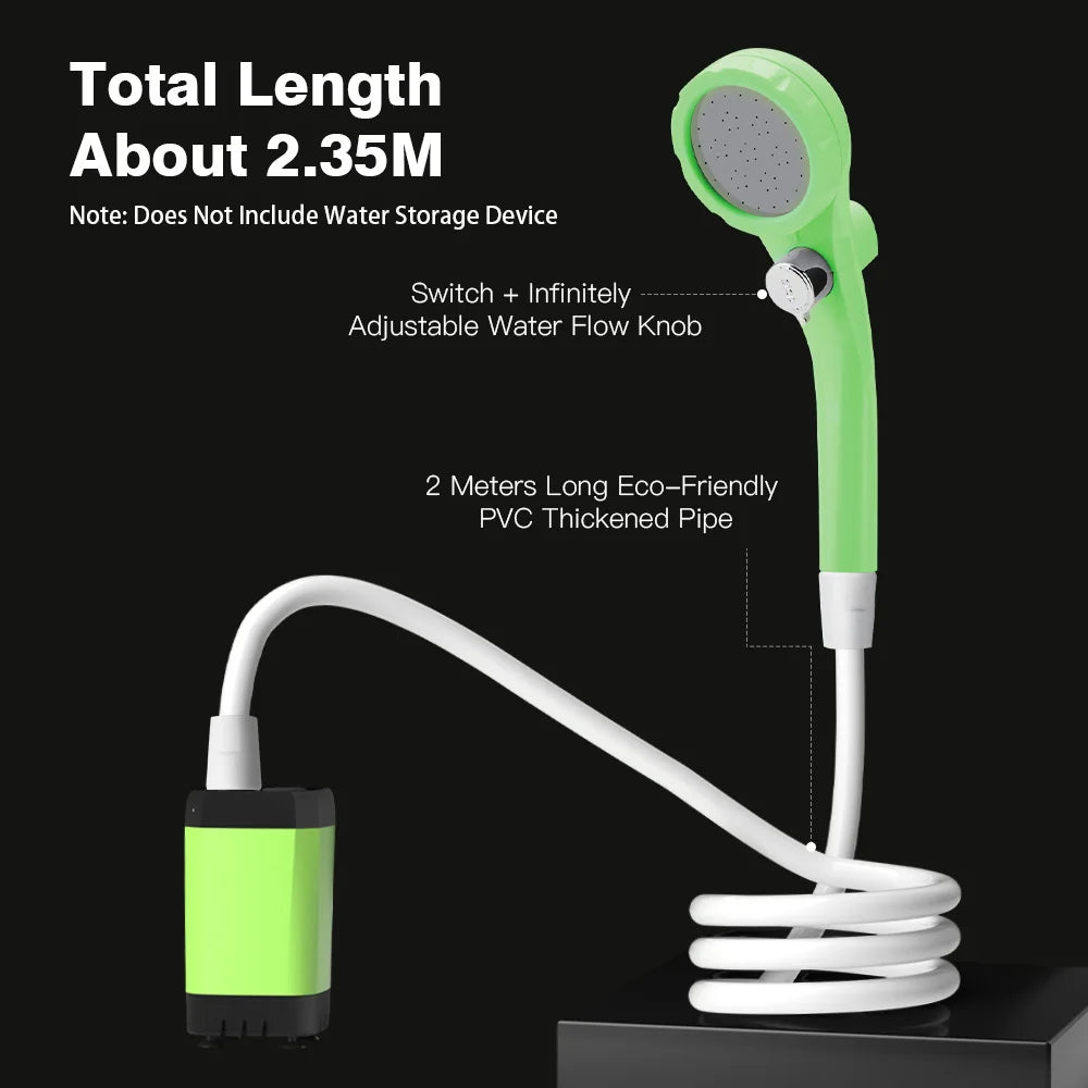 Camping Shower Pump RV Outdoor Shower Kit Portable Camp Shower with Intelligent Digital Display Adjustable 6000mAh Battery