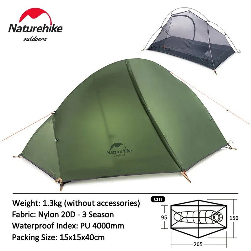 Naturehike Ultralight 1 2 Person Waterproof Camping Tent Outdoor Travel Sun Shelter Canopy