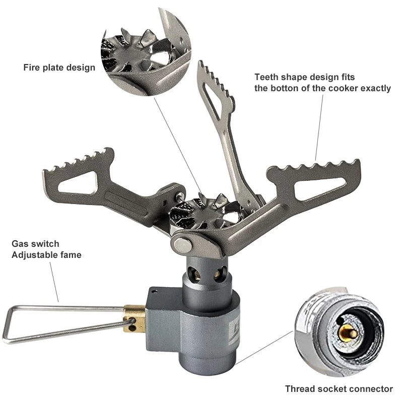 BRS Outdoor Gas Stove Mini Camping Gas Burner 25g Ultralight Titanium Picnic Hiking Cooking Stove BRS-3000T