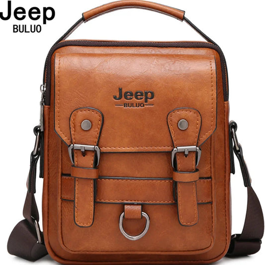Jeep Buluo Multi Function Business Handbags Men Large Capacity Leather Messenger Bag Crossbody