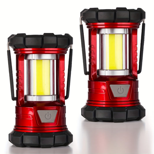 2 Pack Rechargeable Camping Lantern 1500LM 3 Light Modes LED Flashlights Phone Charger Portable Emergency Hurricane Lanterns